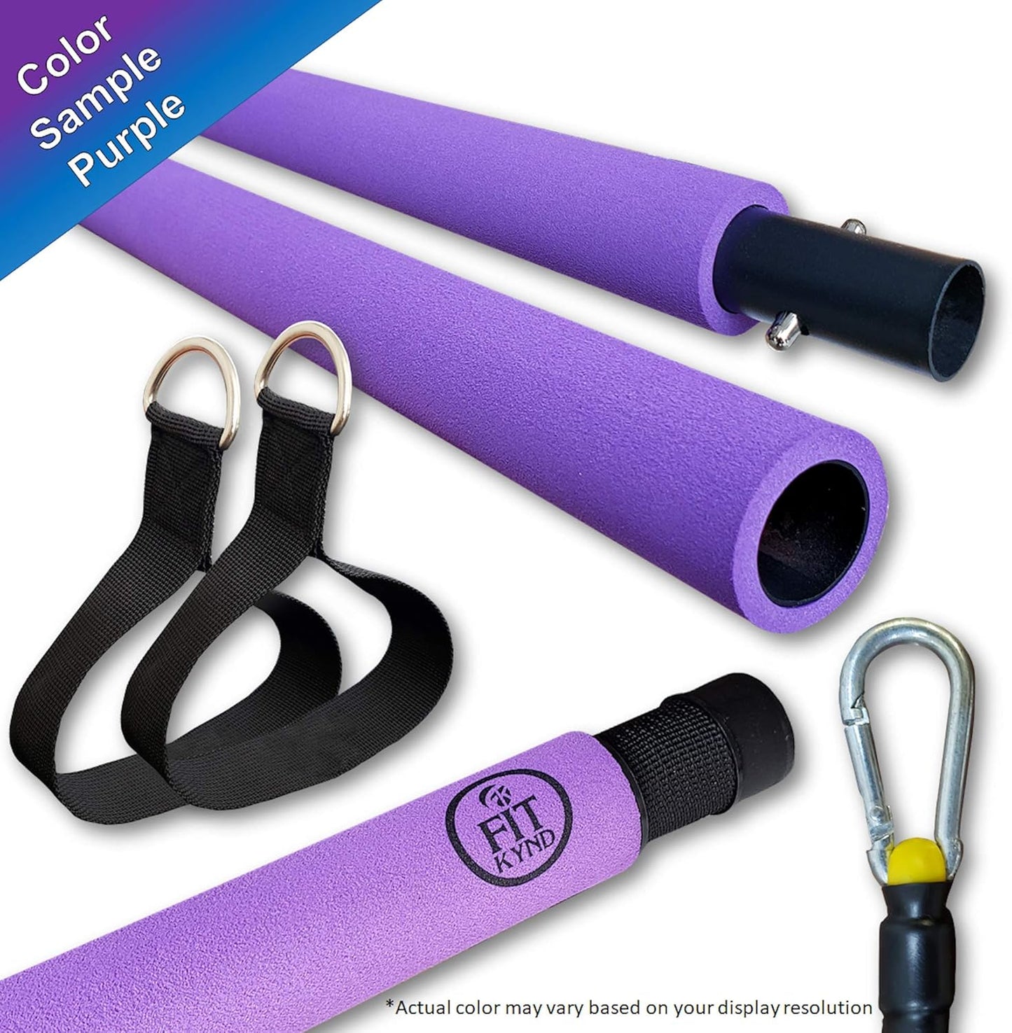 Portable Pilates Bar Kit with Resistance Bands, 6 Stackable Tension Ropes, Adjustable Strap Length, Foot Loops, Home Workout Equipment for Women. Fitness Exercises for Strength Training.