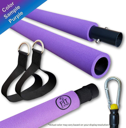 Portable Pilates Bar Kit with Resistance Bands, 6 Stackable Tension Ropes, Adjustable Strap Length, Foot Loops, Home Workout Equipment for Women. Fitness Exercises for Strength Training.